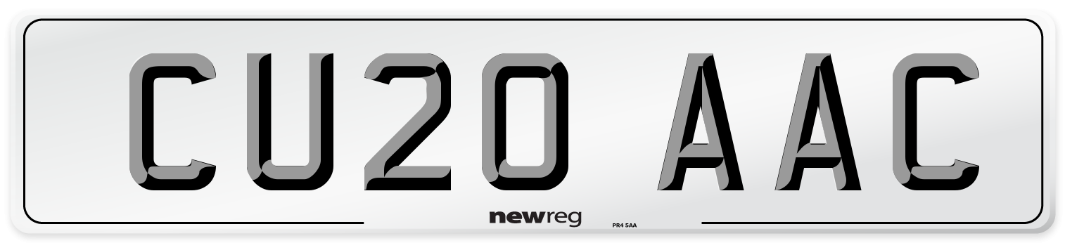 CU20 AAC Number Plate from New Reg